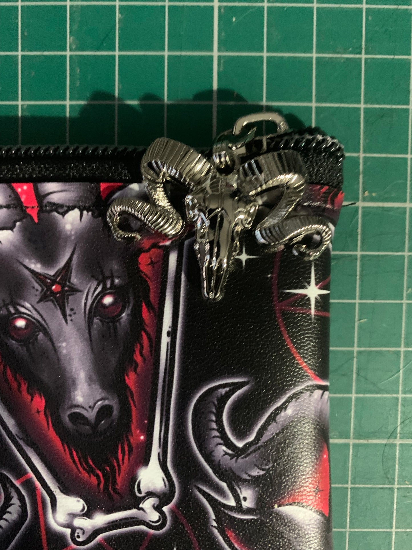 Handmade Faux Leather zip purse