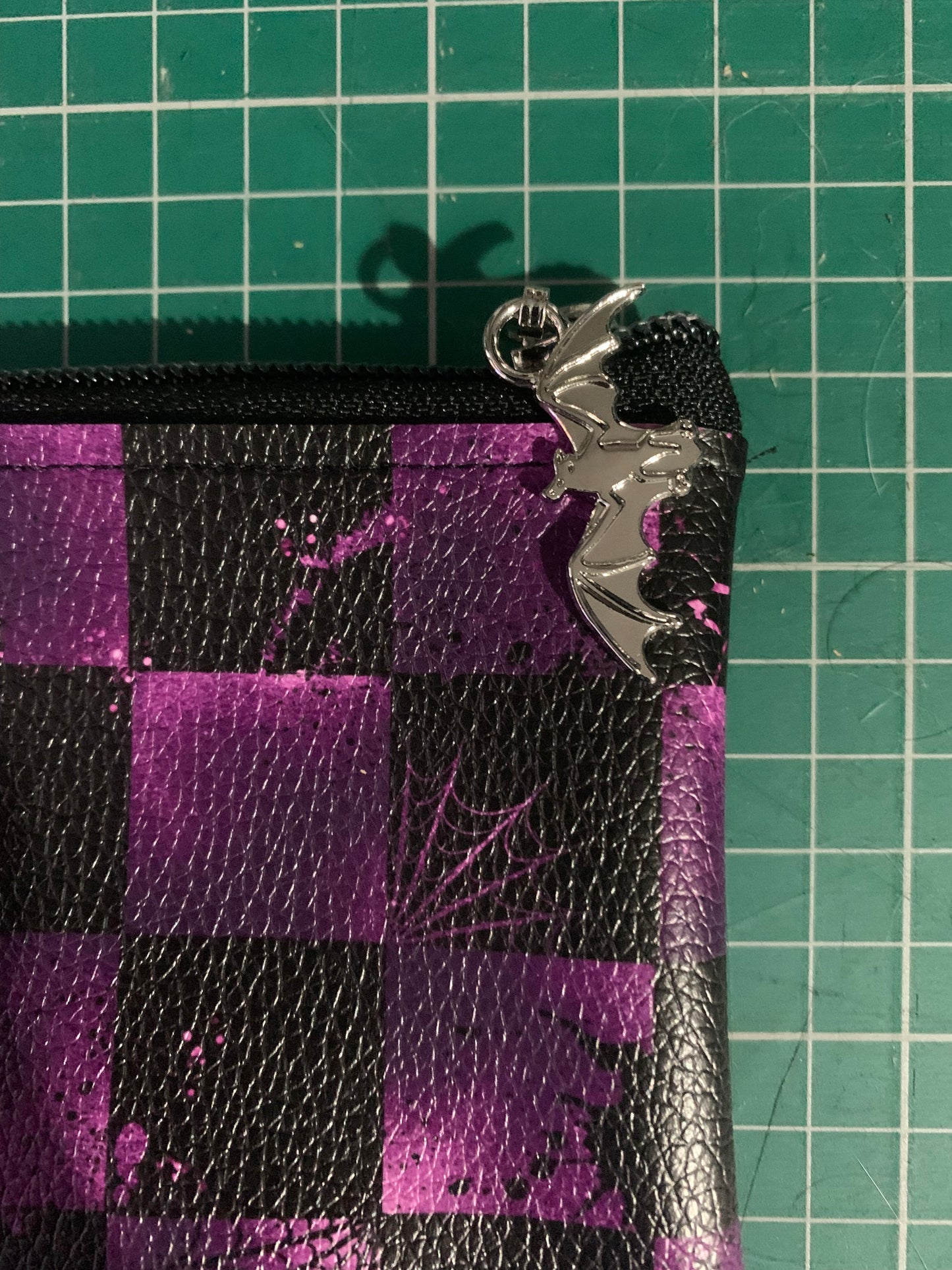 Handmade Faux Leather zip purse