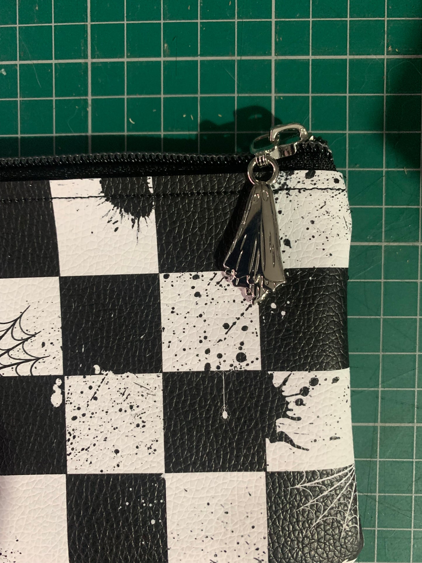 Handmade Faux Leather zip purse