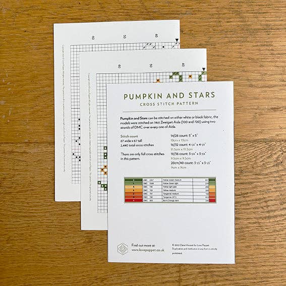 Pumpkin and Stars - Printed Chart