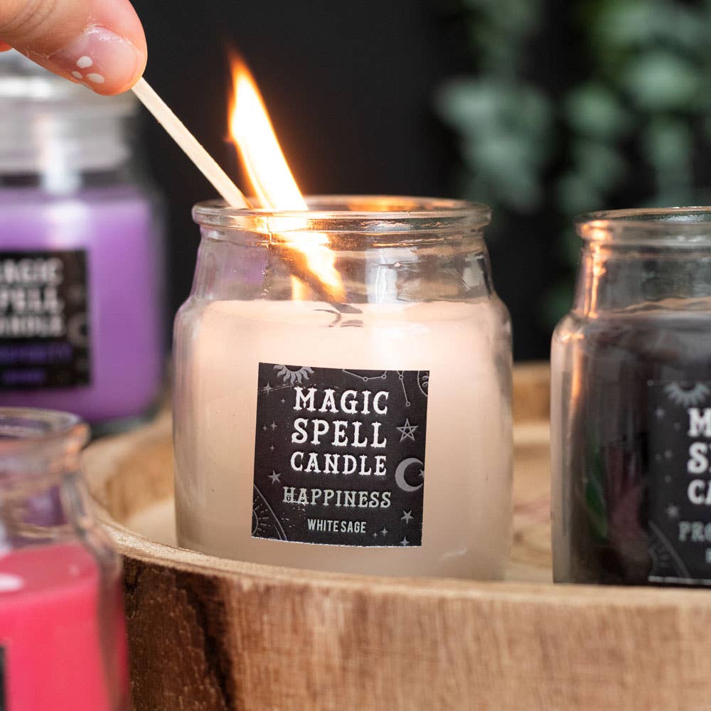 White Sage 'Happiness' Magic Spell Mini Candle Jar
