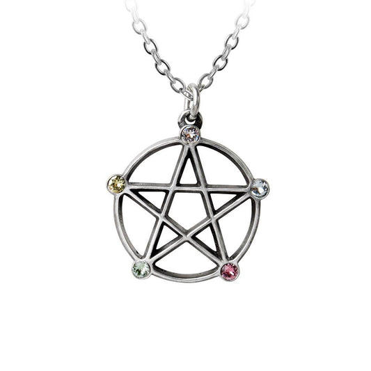 Wiccan Elemental Pentacle Pendant