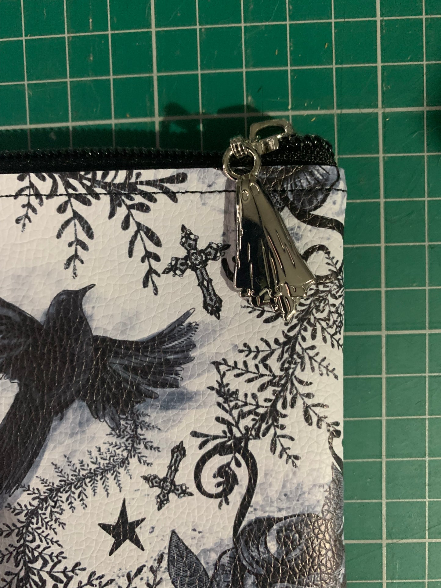 Handmade Faux Leather zip purse