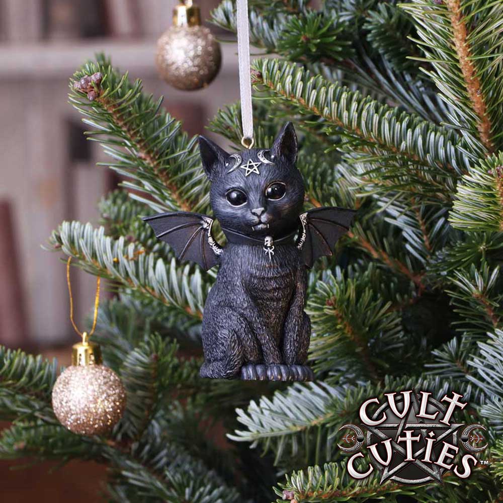Malpuss Black Bat Cat Hanging Decorative Ornament 9.2cm