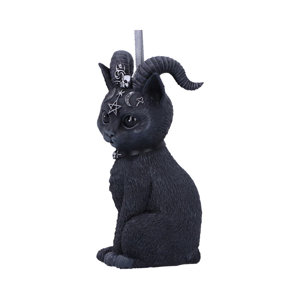 Pawzuph Black Horned Cat Hanging Decorative Ornament 10cm