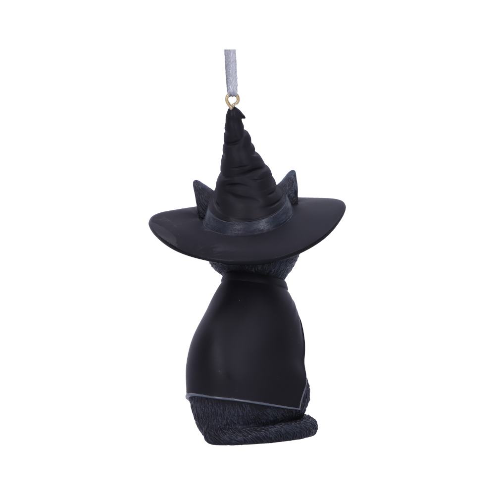 Purrah Black Witch Cat Hanging Decorative Ornament 11.5cm